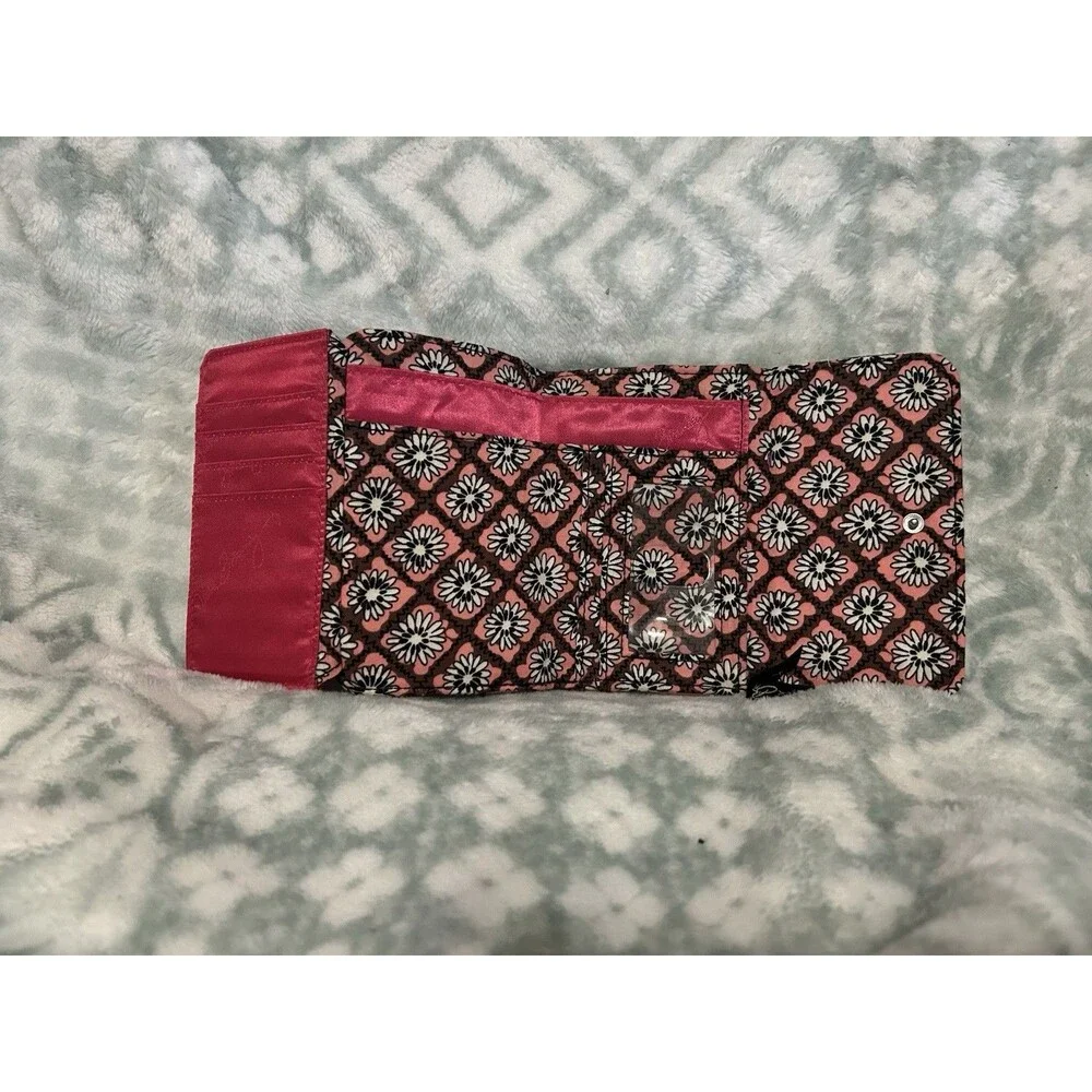 Vera Bradley Euro Wallet Mocha Rouge Retired Pattern Boho Floral - Picture 3 of 3
